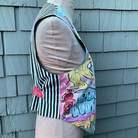 Encore Silkscapes Vintage colorful hand painted dog vest Medium - Picture 4 of 15